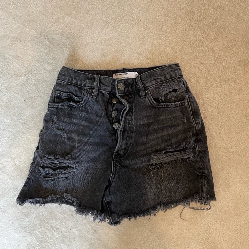 Garage black jean shorts